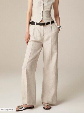 J. Crew & Baird McNutt - Wide-leg Essential Pant in Irish Linen, Size 8
